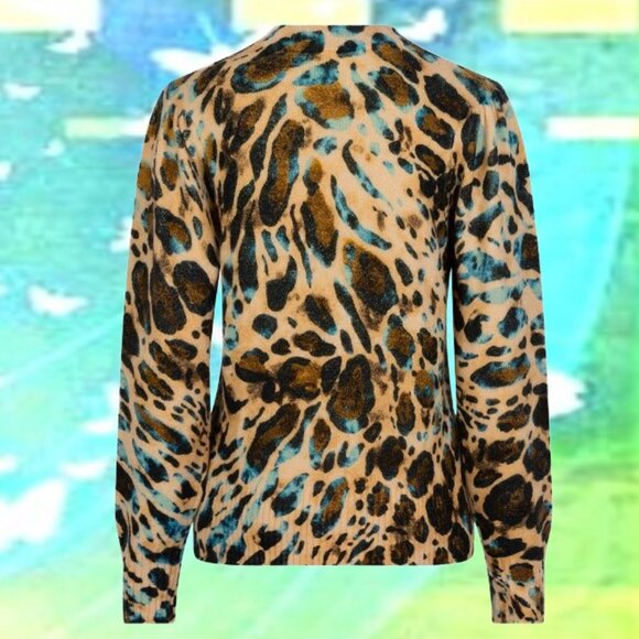EsQualo Trendy Multi Color Animal Print Long Sleeve Sweater Size XL NEW - Picture 4 of 6